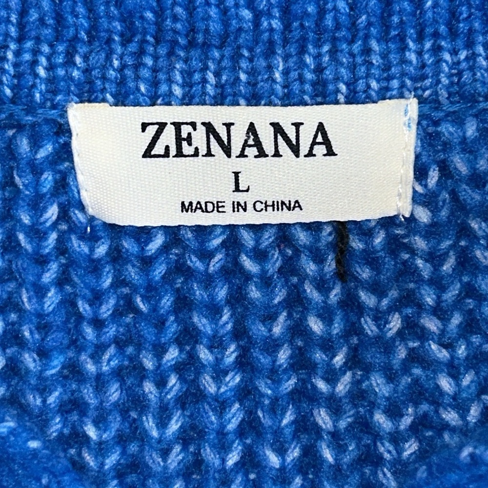 Zenana Ribbed Shaker Knit Sweater L Blue White Pullover
Casual Career - Picture 2 of 12